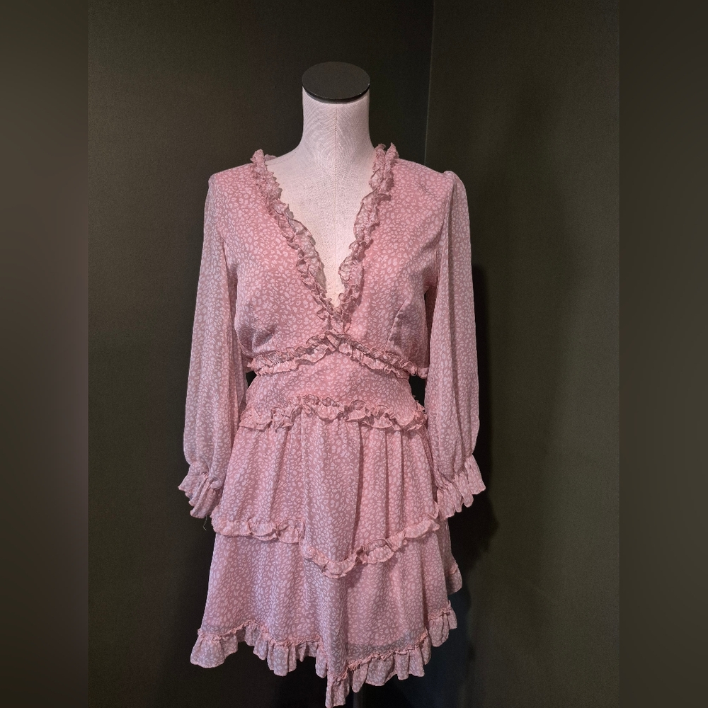Elegant Pink Ruffle Dress